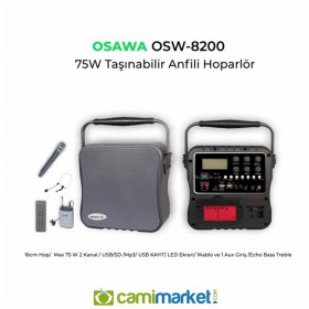 Osawa Osw-8200 El Yaka + Headset Taşınabilir Şarjlı Anfi